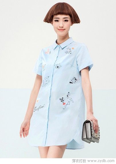 印花衬衫裙,从清新到炫丽